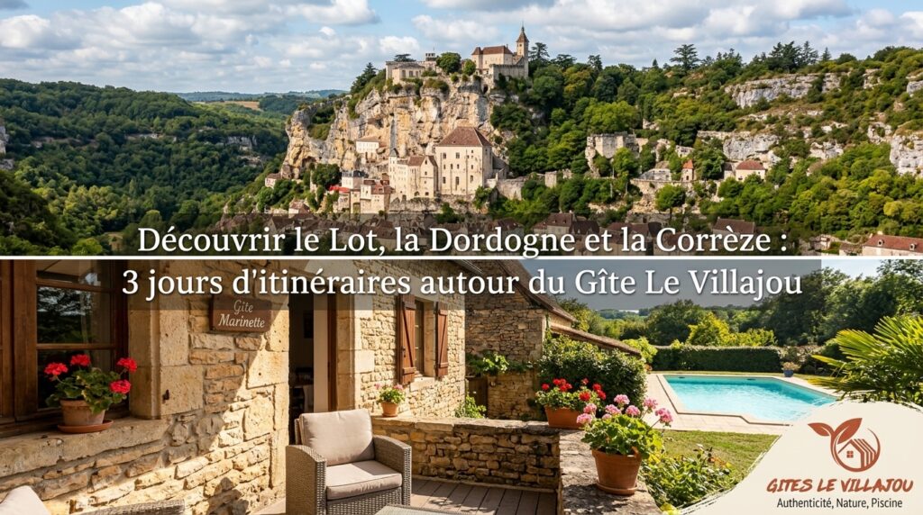 Gîtes Le Villajou dans le Lot avec piscine et vue panoramique proche de Rocamadour et Sarlat